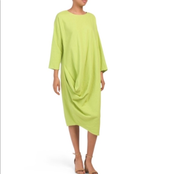 For Cynthia Dresses & Skirts - For Cynthia Linen Blend Rouch Dress:Sz:M/NWT